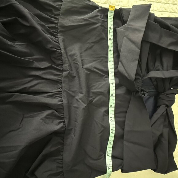 One-Shoulder Ruffle Midi Dress M Polyester & Spandex Navy - Picture 10 of 11